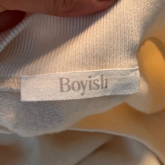 Boyish Cream Earth Babe Cropped Sweatshirt NWOT Small - Picture 9 of 14